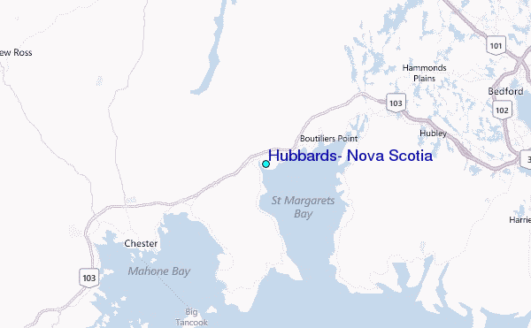 Hubbards, Nova Scotia Tide Station Location Map