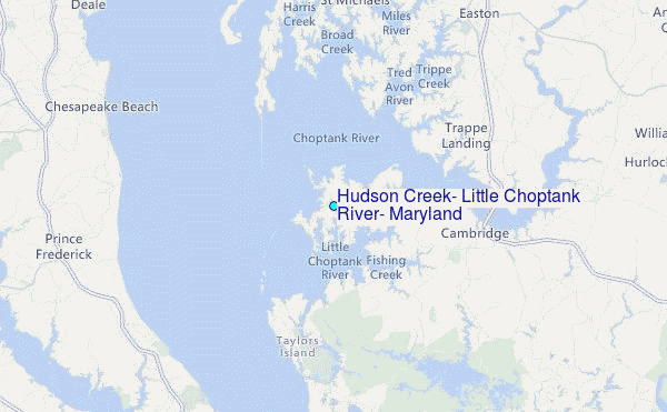 Hudson Creek, Little Choptank River, Maryland Tide Station Location Map