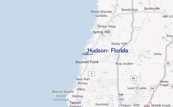 Hudson, Florida Tide Station Location Map