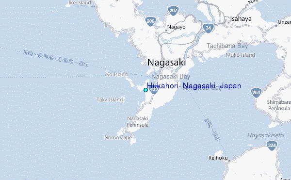 Hukahori, Nagasaki, Japan Tide Station Location Map