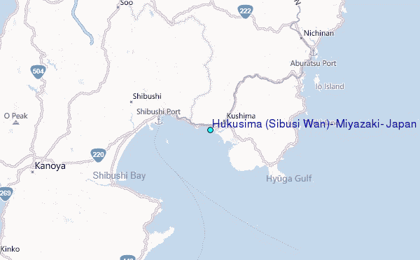 Hukusima (Sibusi Wan), Miyazaki, Japan Tide Station Location Map