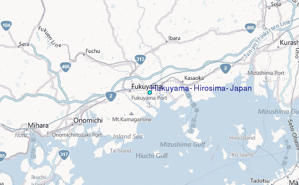 Hukuyama, Hirosima, Japan Tide Station Location Map