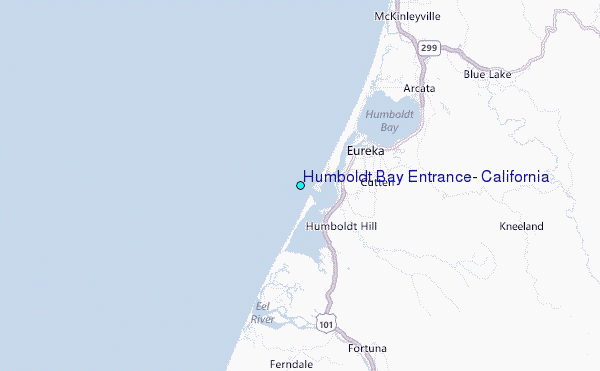 Humboldt Bay Entrance, California Tide Station Location Map