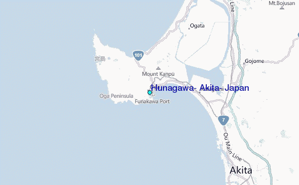 Hunagawa, Akita, Japan Tide Station Location Map