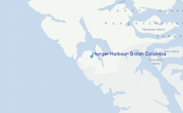 Hunger Harbour, British Columbia Tide Station Location Map