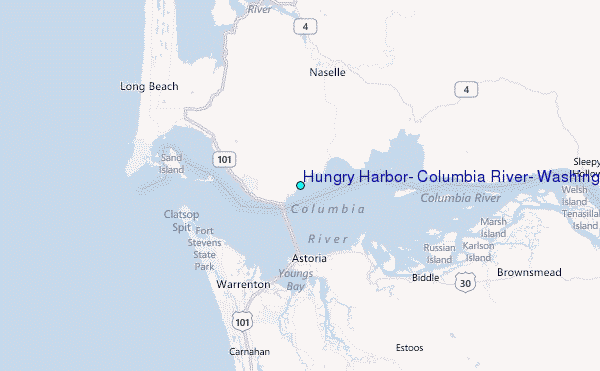 Hungry Harbor., Columbia River, Washington Tide Station Location Map
