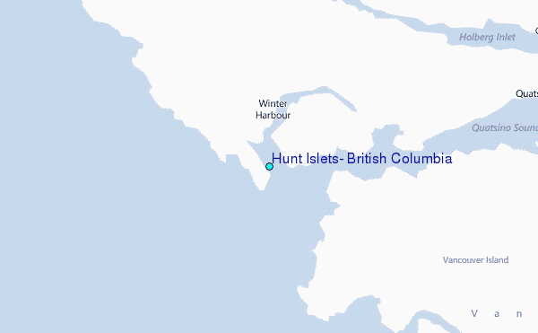Hunt Islets, British Columbia Tide Station Location Map
