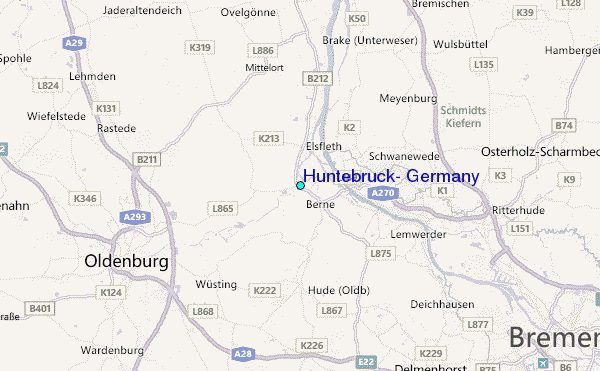 Huntebruck, Germany Tide Station Location Map