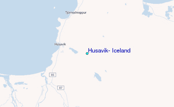 Husavik, Iceland Tide Station Location Map