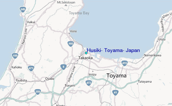 Husiki, Toyama, Japan Tide Station Location Map