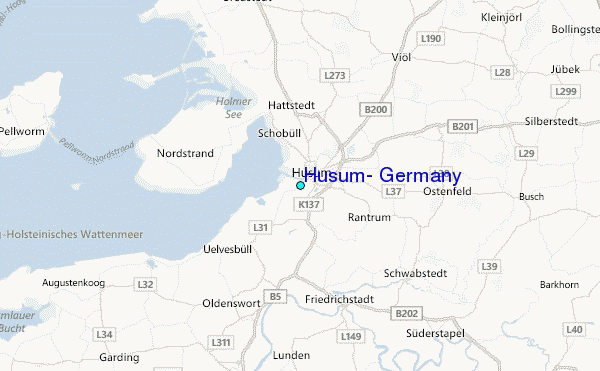 Husum, Germany Tide Station Location Map