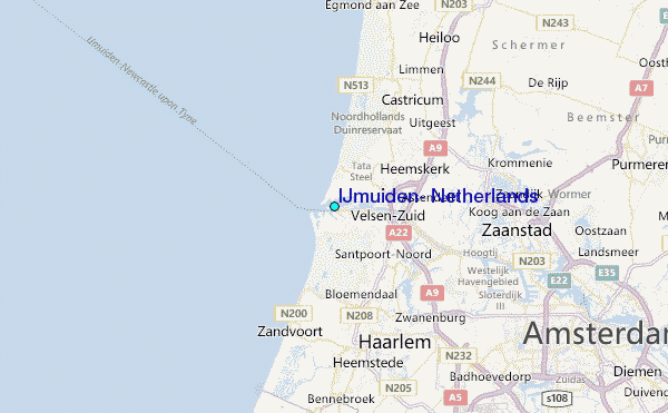 IJmuiden, Netherlands Tide Station Location Map