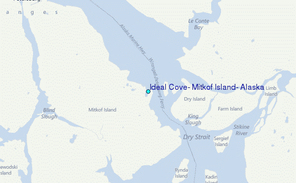 Ideal Cove, Mitkof Island, Alaska Tide Station Location Map