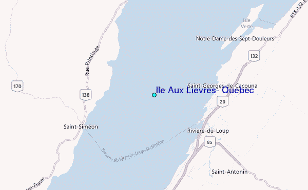 Ile Aux Lievres, Quebec Tide Station Location Map