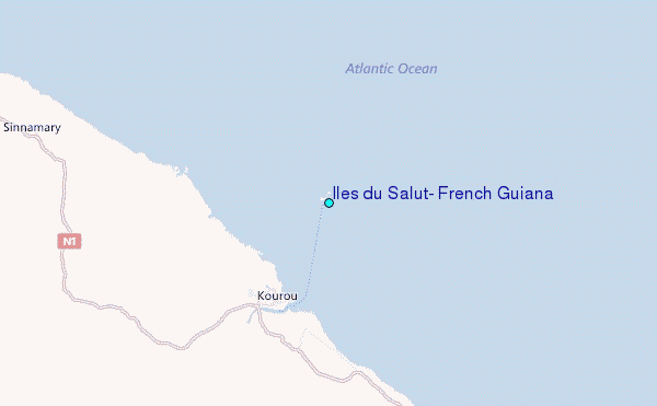 Iles du Salut, French Guiana Tide Station Location Map