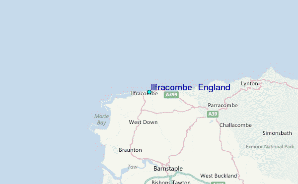Ilfracombe, England Tide Station Location Map