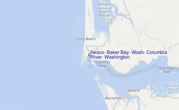 Ilwaco, Baker Bay, Wash., Columbia River, Washington Tide Station Location Map