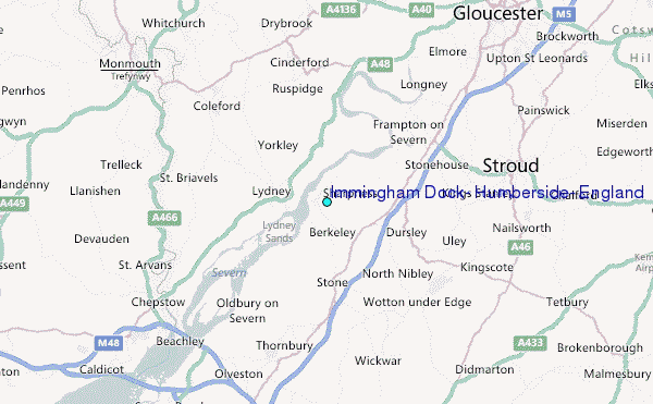 Immingham Dock, Humberside, England Tide Station Location Map