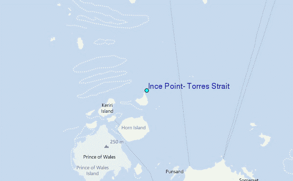 Ince Point, Torres Strait Tide Station Location Map