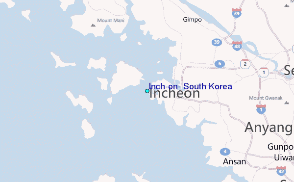 Inch'on, South Korea Tide Station Location Map