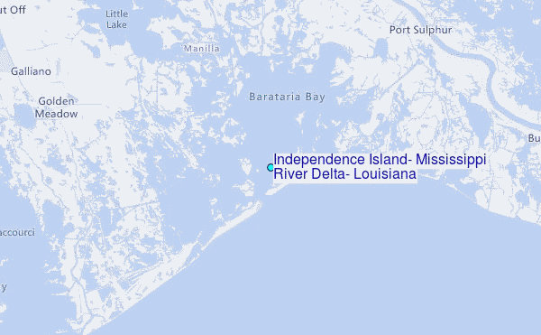 Independence Island, Mississippi River Delta, Louisiana Tide Station Location Map
