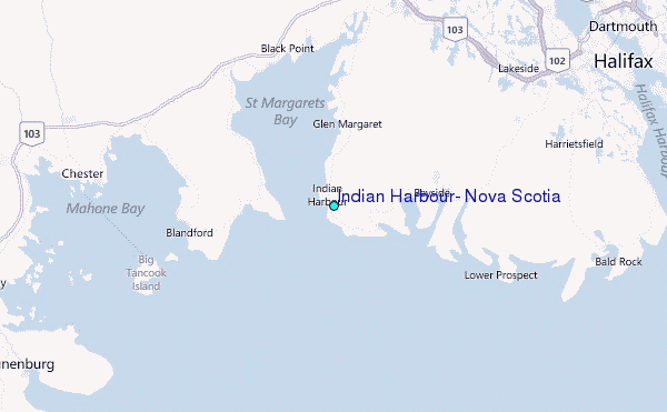 Indian Harbour, Nova Scotia Tide Station Location Map