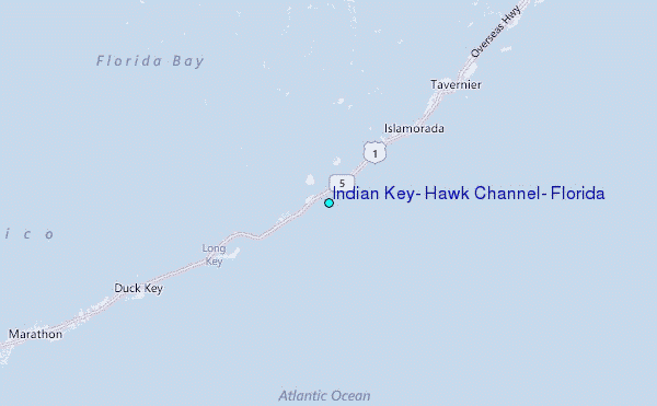 Indian Key, Hawk Channel, Florida Tide Station Location Map