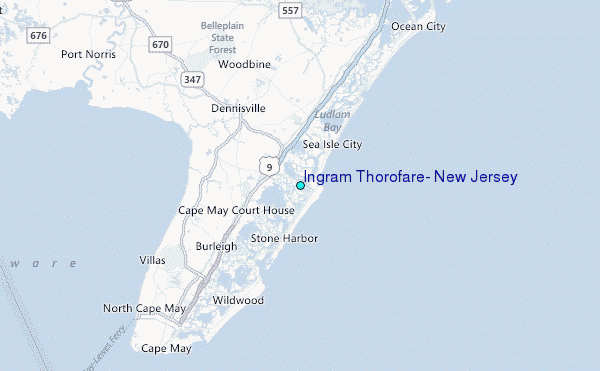 Ingram Thorofare, New Jersey Tide Station Location Map