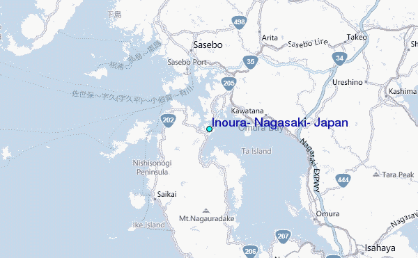 Inoura, Nagasaki, Japan Tide Station Location Map