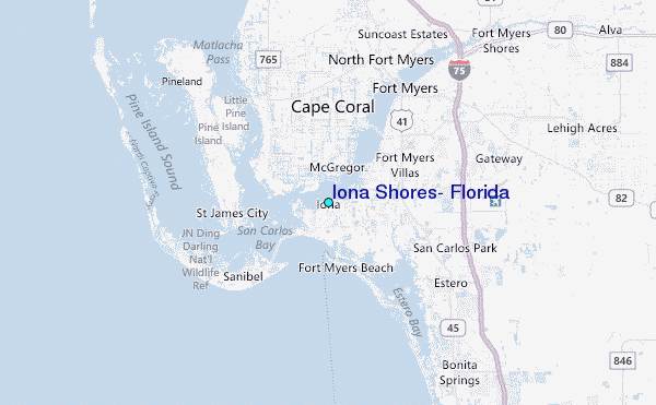 Iona Shores, Florida Tide Station Location Map