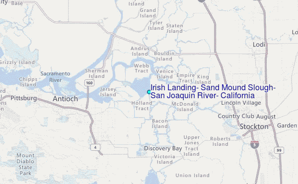 Irish Landing, Sand Mound Slough, San Joaquin River, California Tide Station Location Map