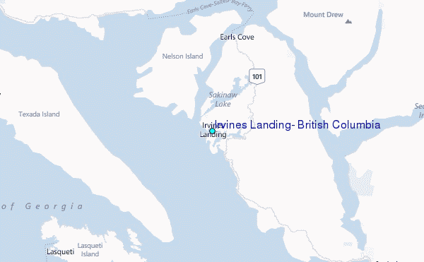 Irvines Landing, British Columbia Tide Station Location Map
