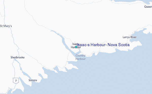 Isaac's Harbour, Nova Scotia Tide Station Location Map