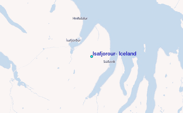 Isafjorour, Iceland Tide Station Location Map