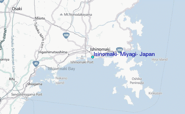 Isinomaki, Miyagi, Japan Tide Station Location Map