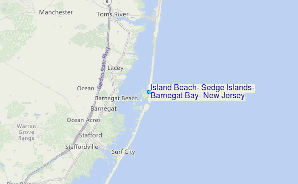 Island Beach, Sedge Islands, Barnegat Bay, New Jersey Tide Station Location Map