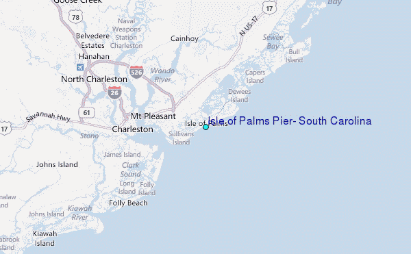 Isle of Palms Pier, South Carolina Tide Station Location Map