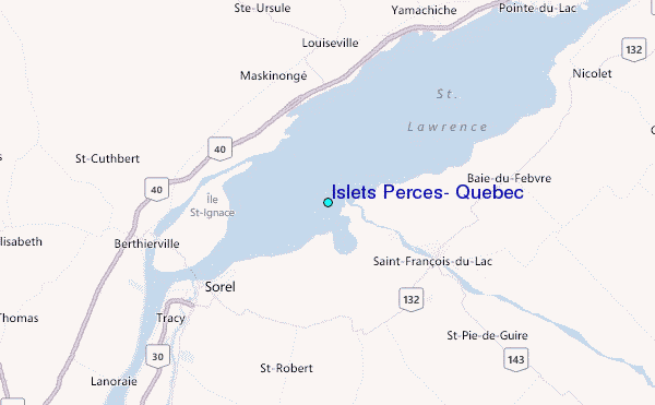 Islets Perces, Quebec Tide Station Location Map