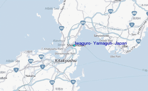 Iwaguro, Yamaguti, Japan Tide Station Location Map