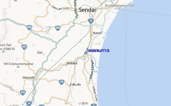 Iwanuma Tide Station Location Map
