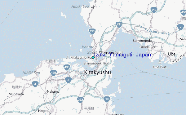 Izaki, Yamaguti, Japan Tide Station Location Map