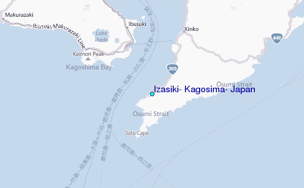 Izasiki, Kagosima, Japan Tide Station Location Map