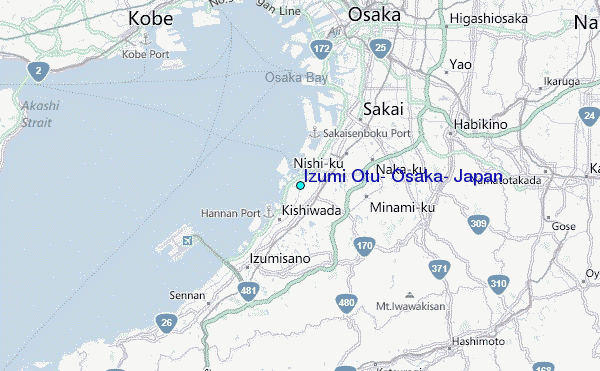 Izumi Otu, Osaka, Japan Tide Station Location Map