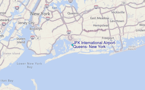 JFK International Airport, Queens, New York Tide Station Location Map
