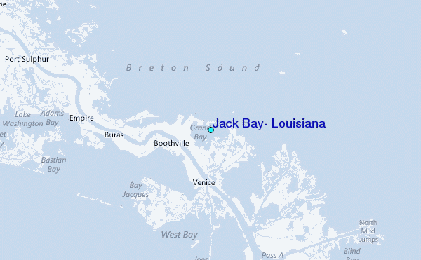 Jack Bay, Louisiana Tide Station Location Map