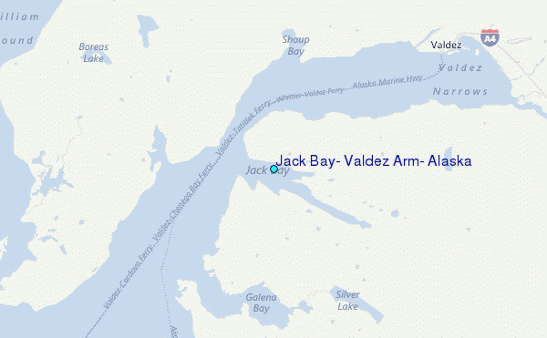 Jack Bay, Valdez Arm, Alaska Tide Station Location Map