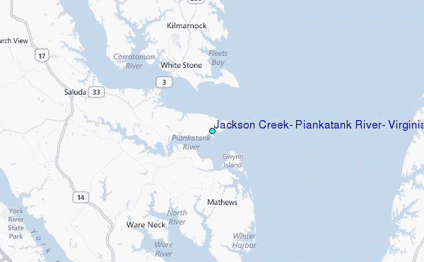 Jackson Creek, Piankatank River, Virginia Tide Station Location Map