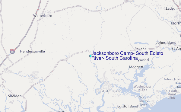 Jacksonboro Camp, South Edisto River, South Carolina Tide Station Location Map