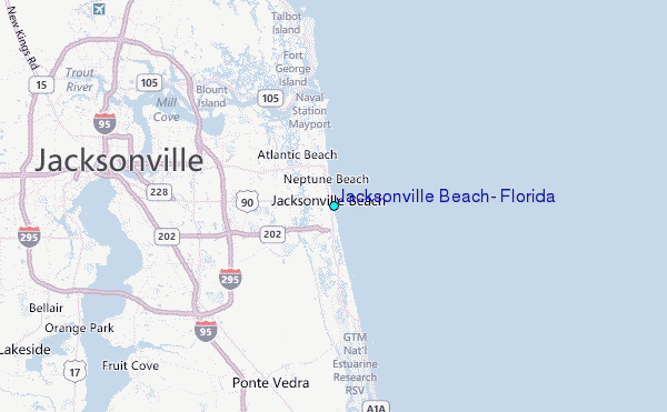 Jacksonville Beach, Florida Tide Station Location Map