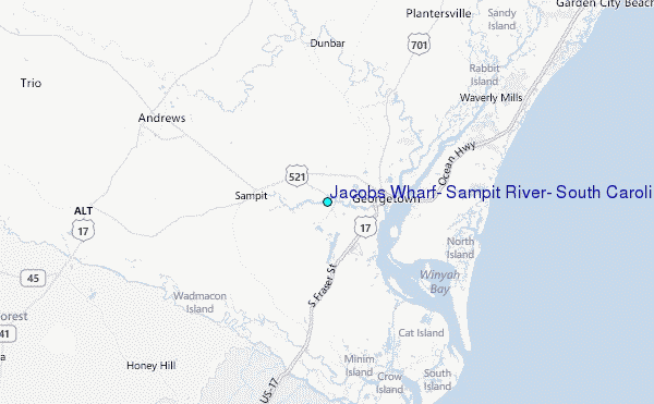 Jacobs Wharf, Sampit River, South Carolina Tide Station Location Map